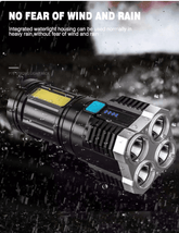 Gardino 2in1 OSL+COB LED Torch Rechargeable Flashlight 4 Modes Long Range 5W Power Light with Charging Indicator