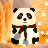 Adorable Panda Night Lamp for Kids Bedrooms | Perfect Valentine’s Gift | Cute, USB Rechargeable Touch Control LED Nightlight for Toddlers & Babies