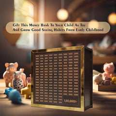 Wooden Piggy Bank for Kids & Adults – Carved Coin Box | Money Saver | Mini Donation & Savings Box