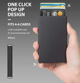 Black RFID Blocking Aluminium Pop-Up Card Holder – Secure Debit/Credit/ATM Wallet for Men & Women