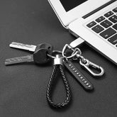 Anti-Lost Car Keychains With Phone Number Tag Metal Keychain Double Pendant Keyring For Car, Bike, Office Home, Black
