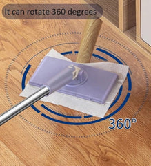 Flat Mop with Push Pull Cloth Changing Handle for Kitchen Bathroom and Tabletop Automatic Floor Cleaner with Changing Cloth