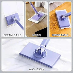 Flat Mop with Push Pull Cloth Changing Handle for Kitchen Bathroom and Tabletop Automatic Floor Cleaner with Changing Cloth