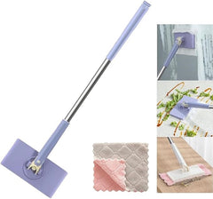 Flat Mop with Push Pull Cloth Changing Handle for Kitchen Bathroom and Tabletop Automatic Floor Cleaner with Changing Cloth