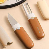 Vegetable Peeler 2 in 1 Stainless Steel Potato Peeler with Knife Fruit Knife Peeler, Vegetable Peeler Dual-Use Knife, Outdoor Kitchen Tools Camping Hiking Portable Peeling