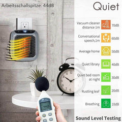 Handy Heater Turbo 800 Watts Outlet Small Space Heater with Adjustable Thermostat, Programmable 12-Hour Timer, Auto Shut Off - Quiet & Space-Saving Mini Heater