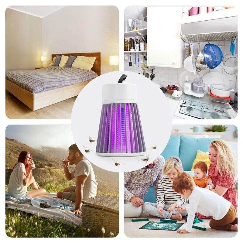 Mosquito Killer Lamp Trap Machine with UV LED Light Electric Shock for Insects USB Powered Plug in The Plug
