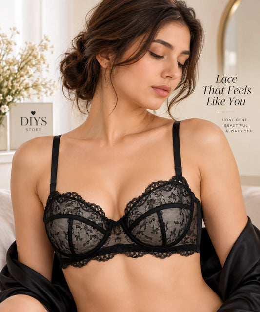 Bra of Women French Luxury Big Chest Appears Small Single Layer Ultra-thin Comfortable Gathering Sexy Lace Bra OWD6141