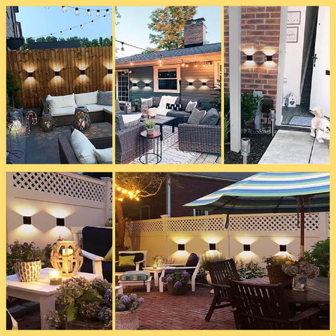 Solar Solar Wall Light Exterior Porch Lights Fence Fixture Deck Patio Decor Water Resistant Modern Sconce for Outdoor Backyard Garden (Pack of 1)