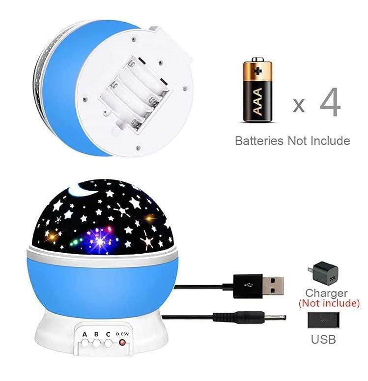 Premium c Lamp Projector with Colors and USB Cable,Lamp for Kids Room Night Bulb (Multi Color,Pack of 1)