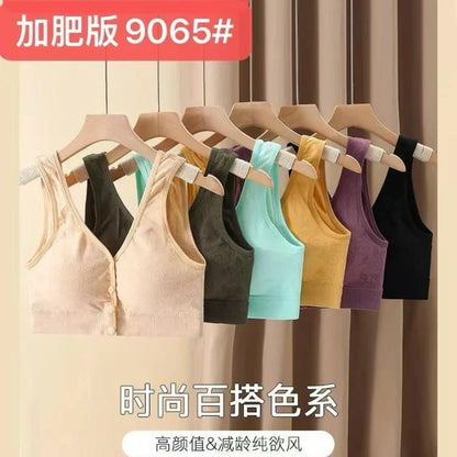 Plus Size Front Open Wireless Floral Bra – Soft Cotton Comfort for Women