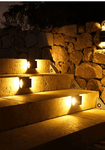 Solar Solar Wall Light Exterior Porch Lights Fence Fixture Deck Patio Decor Water Resistant Modern Sconce for Outdoor Backyard Garden (Pack of 1)