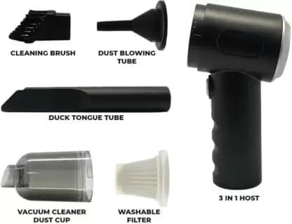 3IN1 Portable Car Vacuum Cleaner with Blower | USB Rechargeable Wireless Handheld