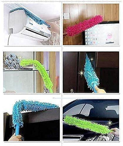 Foldable Microfiber Fan Cleaning Duster Flexible Fan mop for Quick and Easy Cleaning of Home, Kitchen, Car, Ceiling, and Fan Dusting Brush with Long Rod, Multicolour