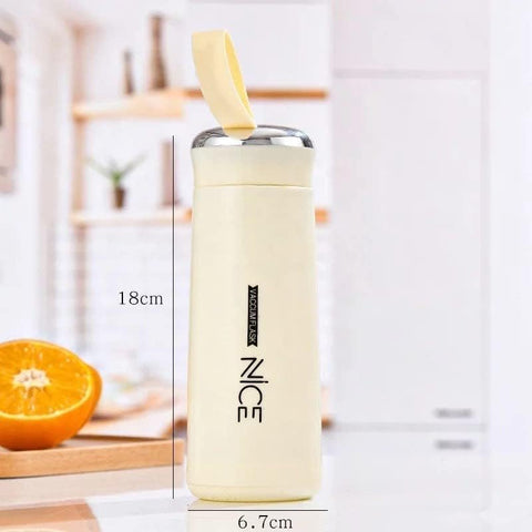 Nice Water Bottle BPA-Free with Glass Inner Liner & Plastic Shell – 400ml, Portable & Multicolor | Perfect for School, Gym, Office, Home