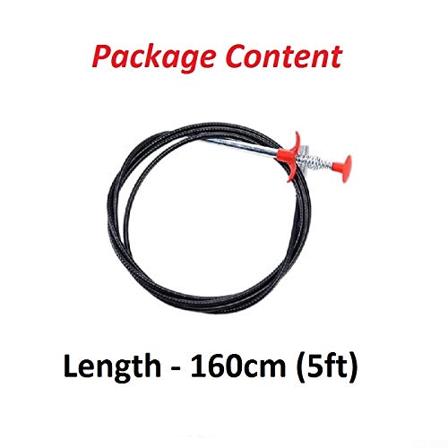 Stainless Steel Hair Catching Claw Drain Cleaner Tool, 5ft Spring Wire Dredge Stick for Kitchen and Bathroom