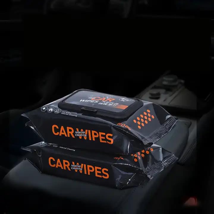 Car Cleaning Wipes 80 Pcs – Wet Tissue Paper for Full Interior & Exterior Car Care