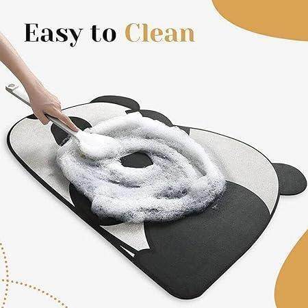 Gardino Cute Panda Cartoon Water Absorbing Bath Mat, Super Absorbent Anti-Slip Mat for Bathroom, Home, Kitchen, 60 x 40 cm (Panda)