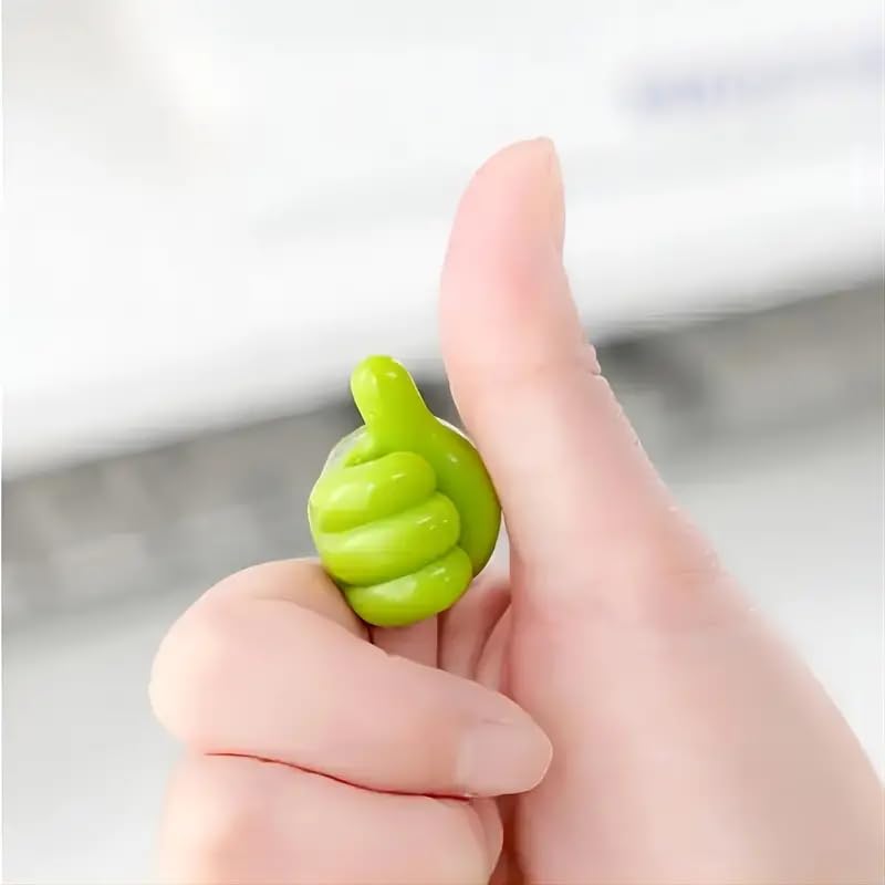 10 Pcs Thumb Shape Key Hooks - Cute and Creative Adhesive Silicone Wall Clips