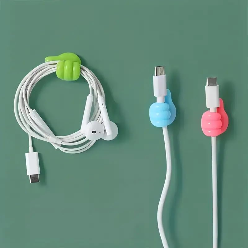 10 Pcs Thumb Shape Key Hooks - Cute and Creative Adhesive Silicone Wall Clips