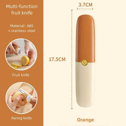 Vegetable Peeler 2 in 1 Stainless Steel Potato Peeler with Knife Fruit Knife Peeler, Vegetable Peeler Dual-Use Knife, Outdoor Kitchen Tools Camping Hiking Portable Peeling