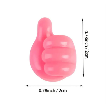 10 Pcs Thumb Shape Key Hooks - Cute and Creative Adhesive Silicone Wall Clips