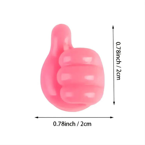 10 Pcs Thumb Shape Key Hooks - Cute and Creative Adhesive Silicone Wall Clips