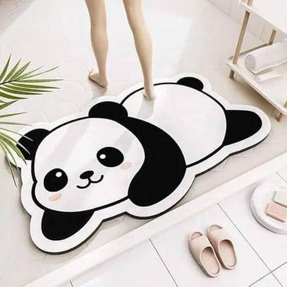 Gardino Cute Panda Cartoon Water Absorbing Bath Mat, Super Absorbent Anti-Slip Mat for Bathroom, Home, Kitchen, 60 x 40 cm (Panda)