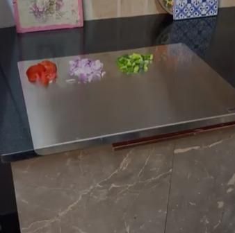 Stainless Steel Chopping Board (35x31cm) – Durable, Non-Slip, Easy-to-Clean Kitchen Prep Surface