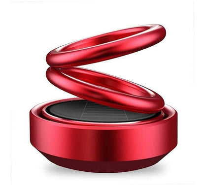 Solar-Powered Car Aroma Diffuser - 360° Double Ring Rotating Car Perfume Air Freshener