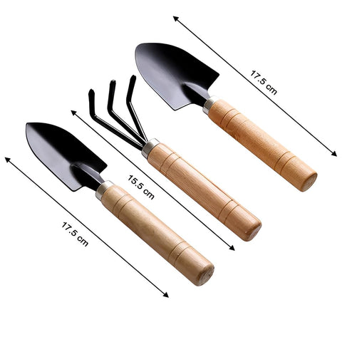 3-Piece Gardening Tool Set: Mini Hand Cultivator, Small Trowel & Garden Fork for Home Gardening