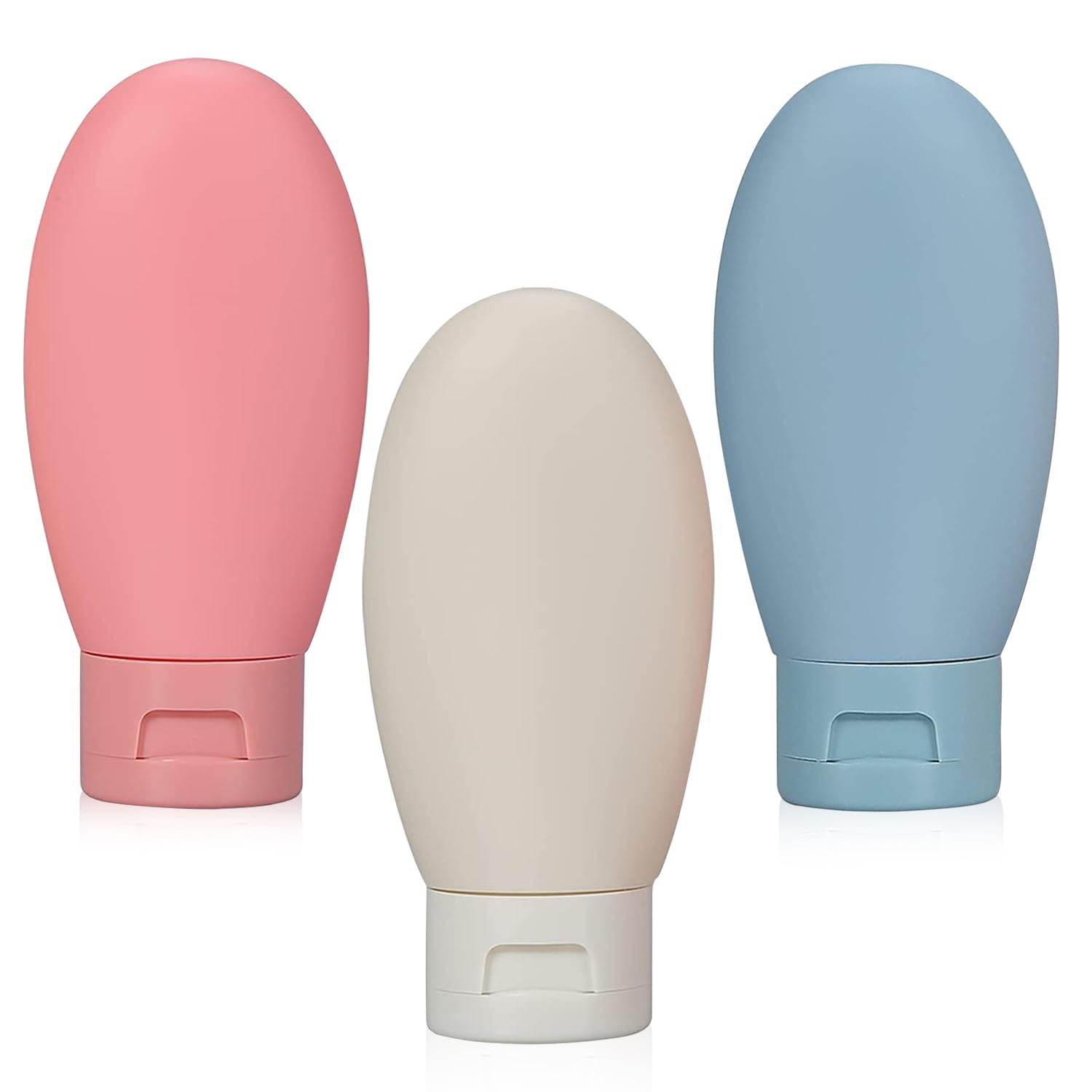 3Pcs Leak-Proof Travel Bottles (60ml) - Refillable Toiletry Containers with Lids for Easy Packing and Travel