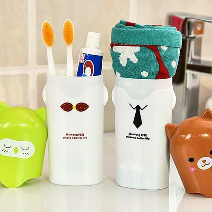 Portable Cartoon Animal Toothbrush Holder - Travel & Bathroom Storage (Pack of 2)