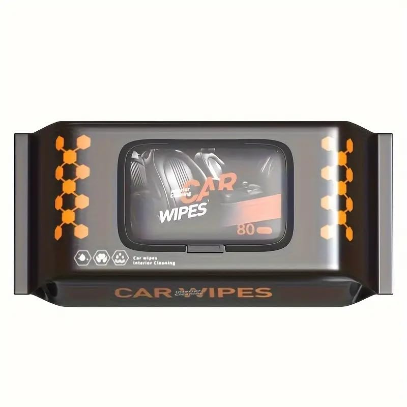 Car Cleaning Wipes 80 Pcs – Wet Tissue Paper for Full Interior & Exterior Car Care