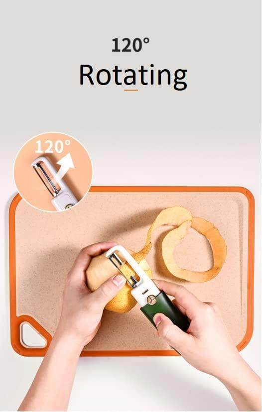 Vegetable Peeler 2 in 1 Stainless Steel Potato Peeler with Knife Fruit Knife Peeler, Vegetable Peeler Dual-Use Knife, Outdoor Kitchen Tools Camping Hiking Portable Peeling