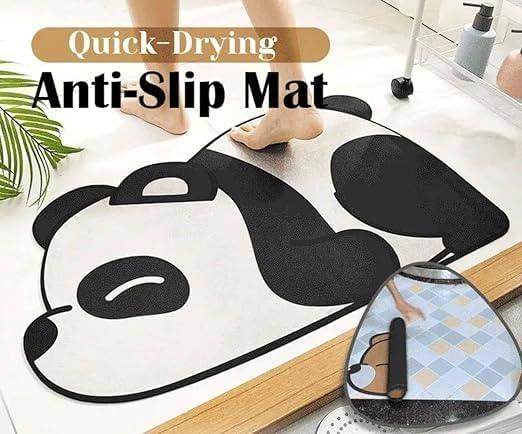 Gardino Cute Panda Cartoon Water Absorbing Bath Mat, Super Absorbent Anti-Slip Mat for Bathroom, Home, Kitchen, 60 x 40 cm (Panda)