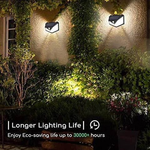 Solar Interaction Wall Lamp Solar Out Door Powered Motion Sensor Interaction Garden Wall 100 Led Lamp 3 Modes