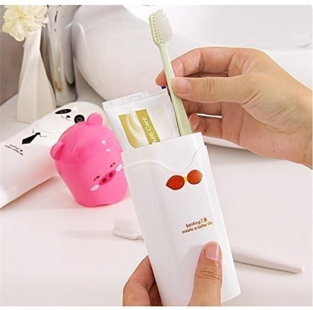 Portable Cartoon Animal Toothbrush Holder - Travel & Bathroom Storage (Pack of 2)