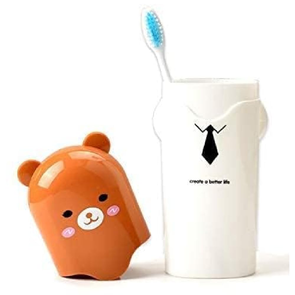 Portable Cartoon Animal Toothbrush Holder - Travel & Bathroom Storage (Pack of 2)