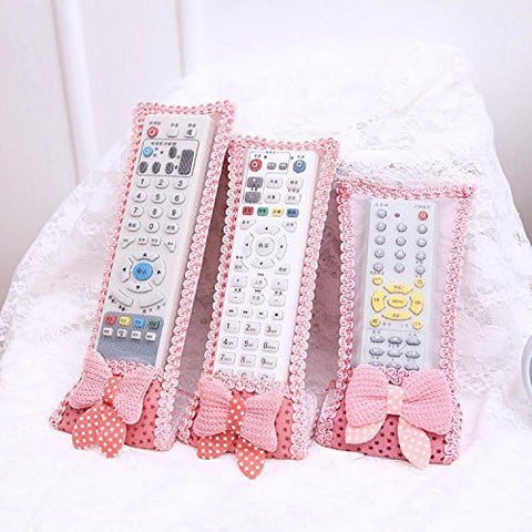 3Pc Remote Cover Set – Bow Knot Dust Covers for TV, AC, DTH, D2H, and More