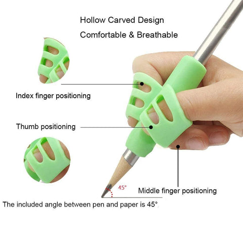 3Pcs Pencil Holder Set – Finger Grip for Kids, Perfect for Handwriting Beginners (Ages 3+), Multi-Color