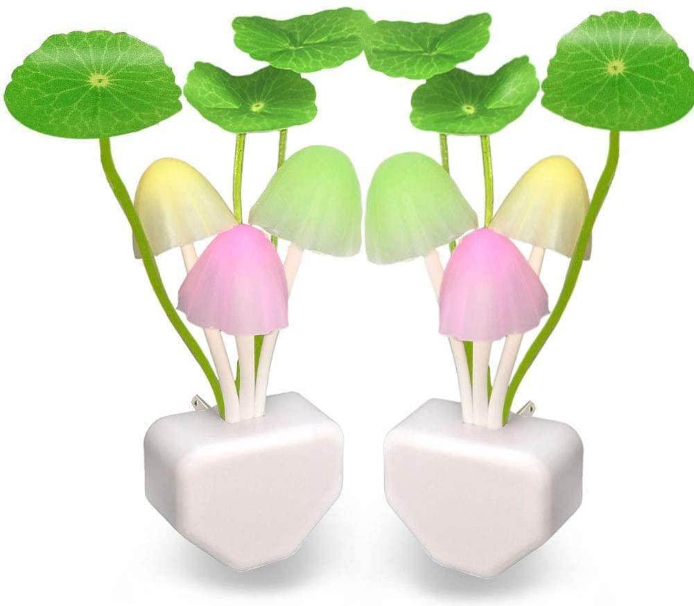 Gardino Led Green Nature Lamp Automatic Sensor Color Changing Mushroom Night Lights- Multi Color Changing Effect- for Kids Adults Stocking Stuffers Ideas Birthday Gift(Pack of 2)