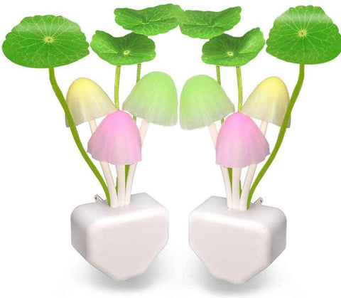 Gardino Led Green Nature Lamp Automatic Sensor Color Changing Mushroom Night Lights- Multi Color Changing Effect- for Kids Adults Stocking Stuffers Ideas Birthday Gift(Pack of 2)