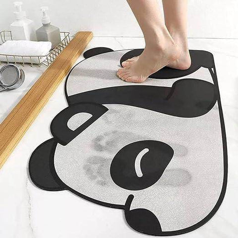Gardino Cute Panda Cartoon Water Absorbing Bath Mat, Super Absorbent Anti-Slip Mat for Bathroom, Home, Kitchen, 60 x 40 cm (Panda)