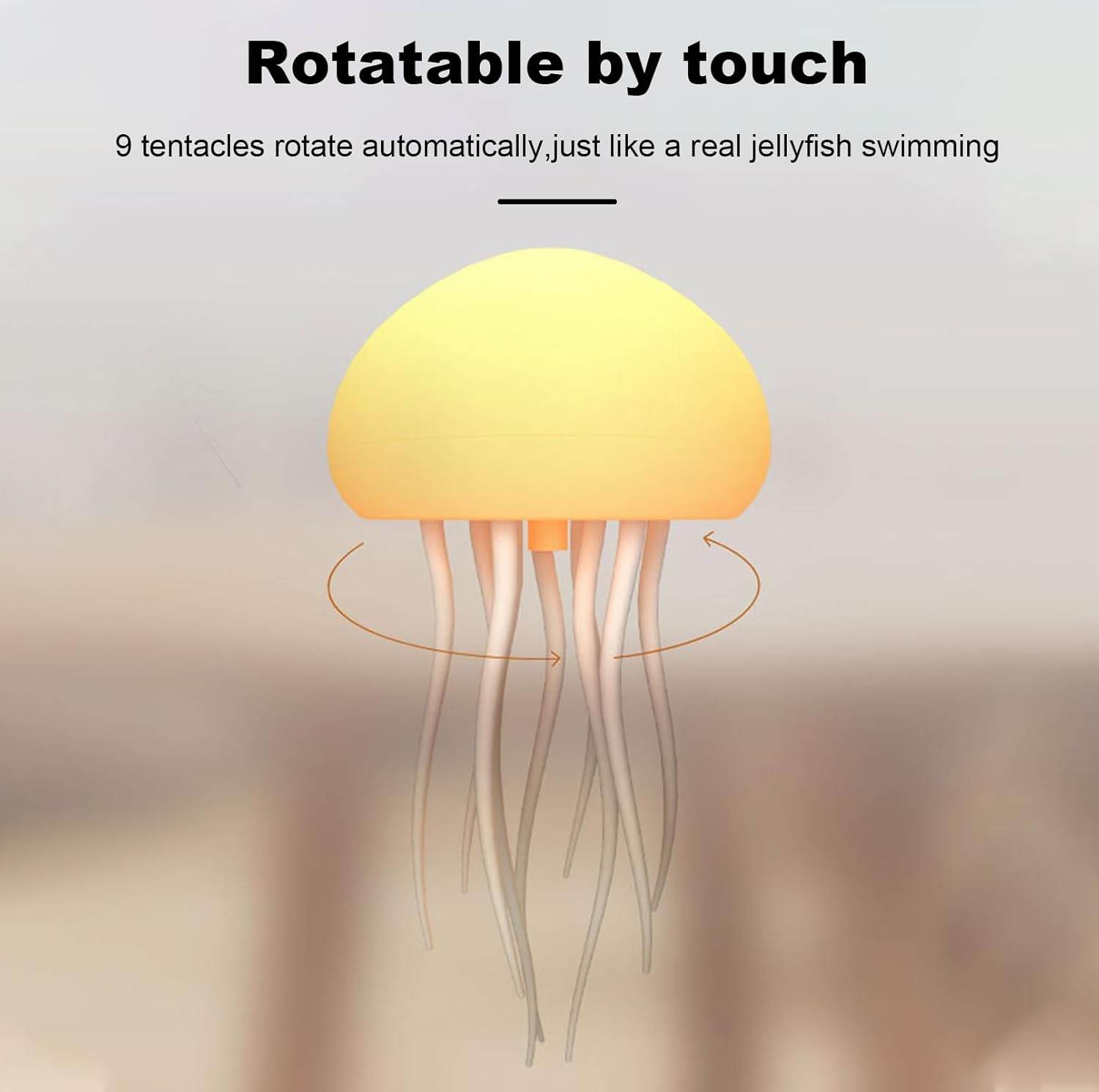 Jellyfish LED Night Light – 7-Color Changing Baby Room Lamp | Hanging + Base | Aesthetic Ocean-Themed Decor & Gift