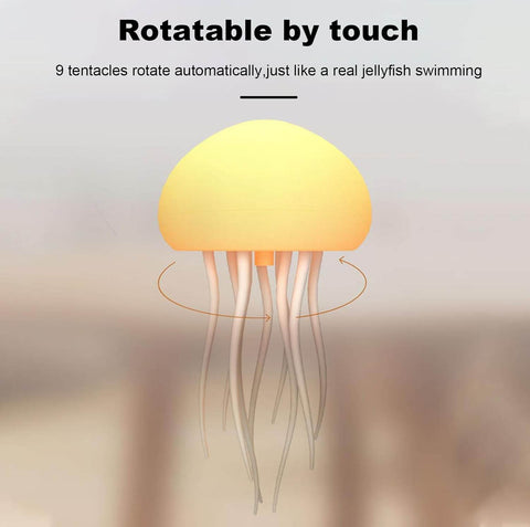 Jellyfish LED Night Light – 7-Color Changing Baby Room Lamp | Hanging + Base | Aesthetic Ocean-Themed Decor & Gift