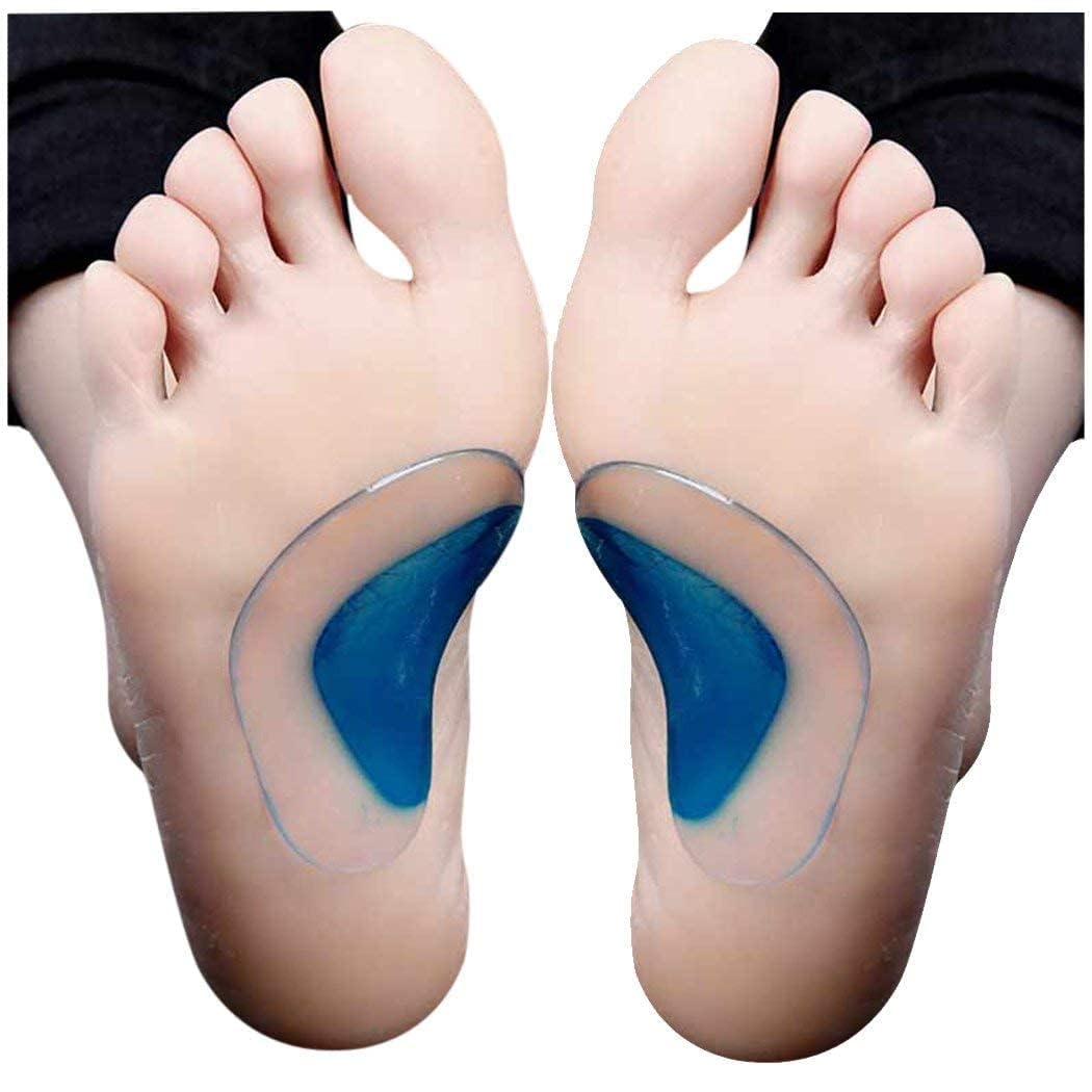 Silicone Gel Orthopedic Arch Support Pad for Heel Pain, Plantar Fasciitis & Flat Feet, Pair