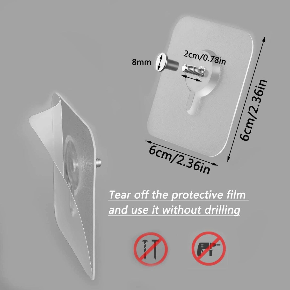 Self Adhesive Photo Frame Hooks - No Drilling, Heavy Duty Nail-Free Wall Hooks for Hanging Frames, Pictures & Home Decor