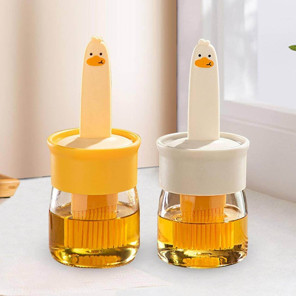Gardino 2 IN 1 Oil Dispenser Bottle with Silicone Basting Brush for Cooking Vinegar Sauce BBQ Grill Frying Baking,Air Fryer,Glass Olive Oil Dispenser for Kitchen.