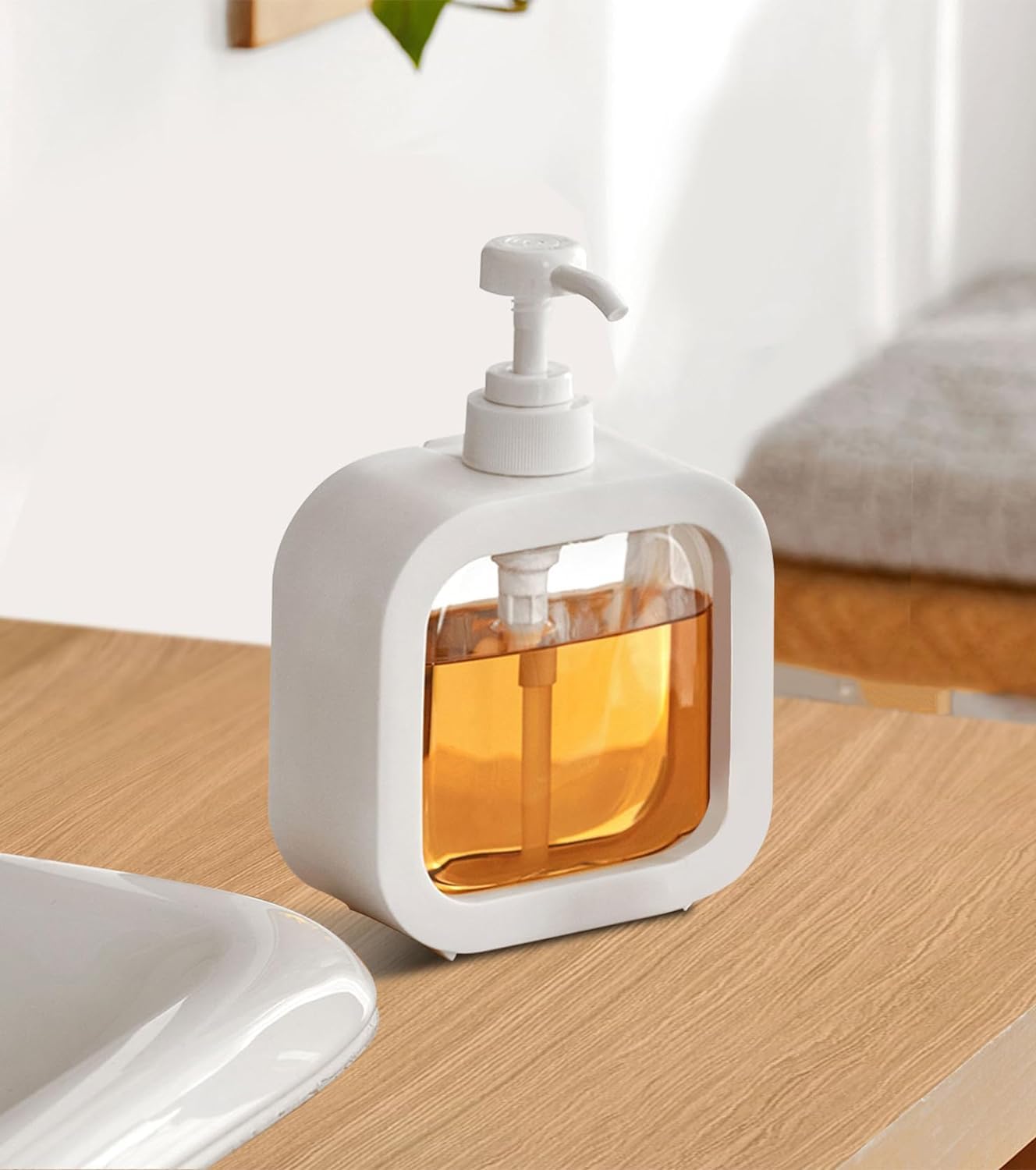 Reusable Liquid Soap Dispenser – Clear Plastic Bottle with Pump for Shampoo, Conditioner, Hand Wash & More